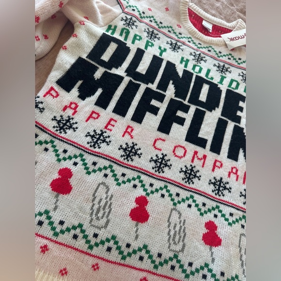NWT The Office Official Dunder Mifflin Holiday Sweater Women Sz L/Men Sz Sm - Picture 4 of 6